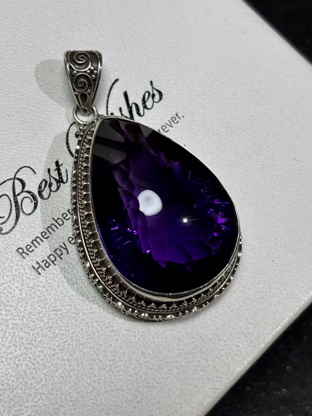 Premium Handcrafted 925 Sterling Silver Natural Amethyst Pendant