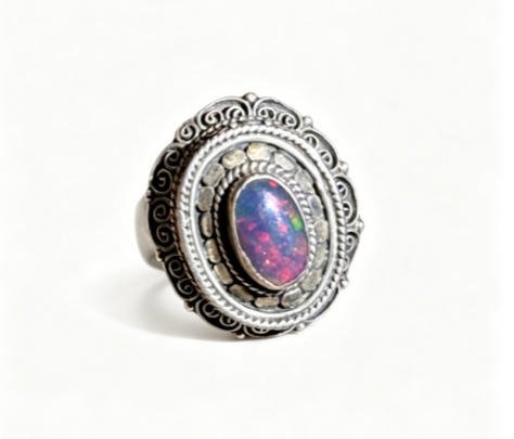 Faceted Rainbow Moonstone Charm