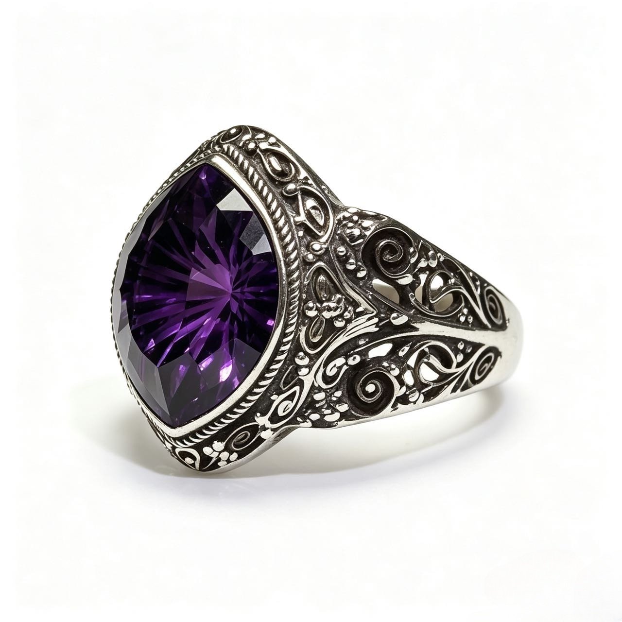Second image of Handmade Grape Purple Amethyst Ring
