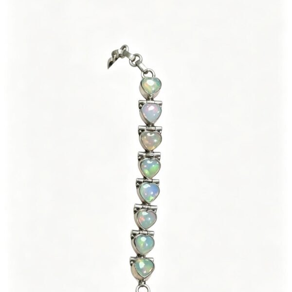 Heart Opal Vintage Silver Bracelet