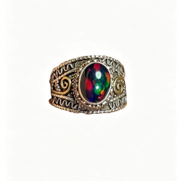 Meteor Shade Antique Band Opal Ring
