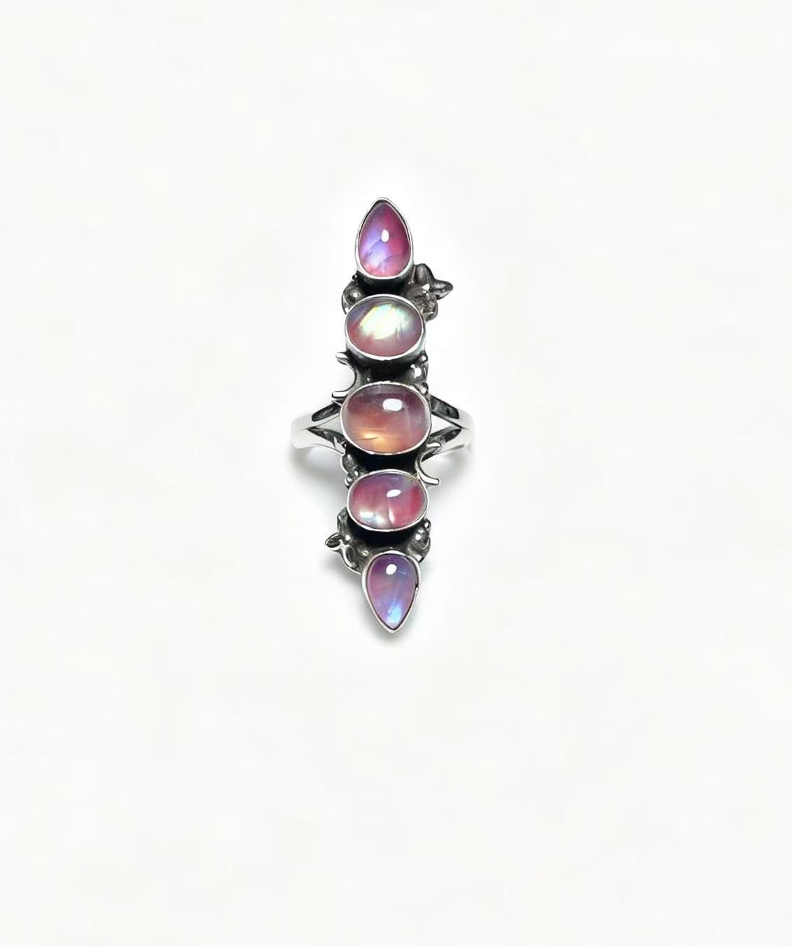 Vintage Pink Moonstone ring（adjusted size）