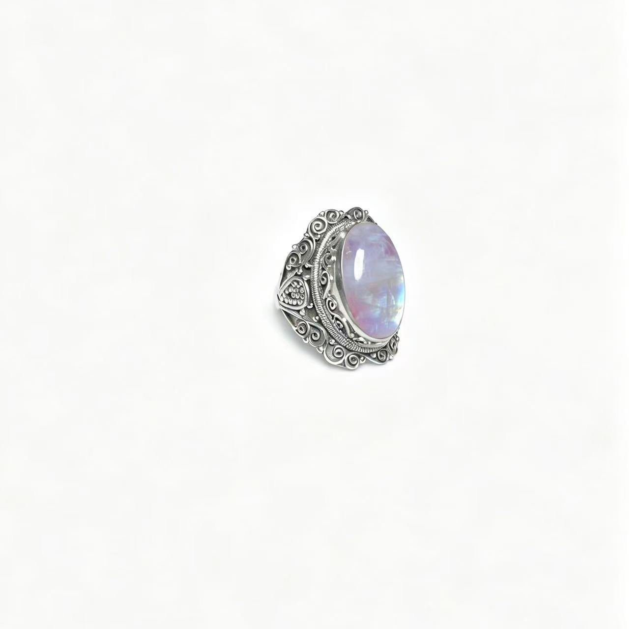 Second image of Vintage Pink Moonstone ring（adjusted size）