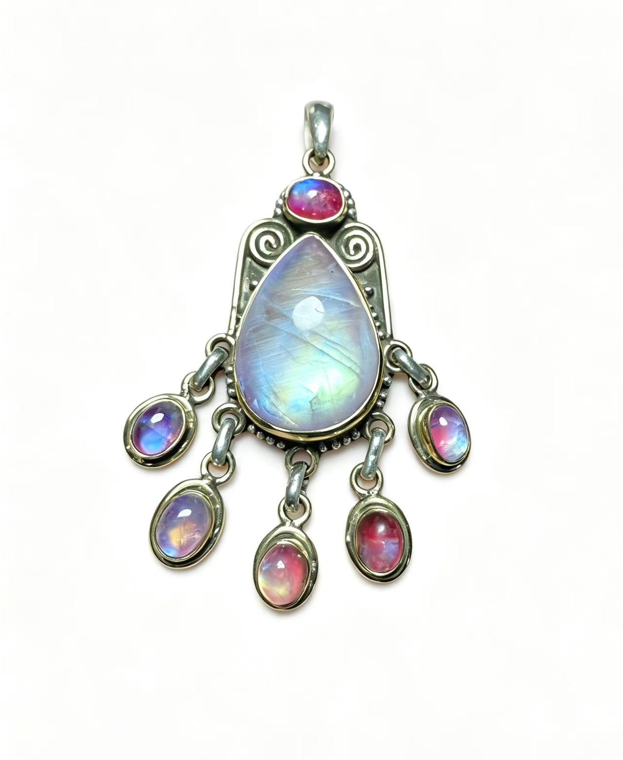 Vintage Pink Moonstone Pendant