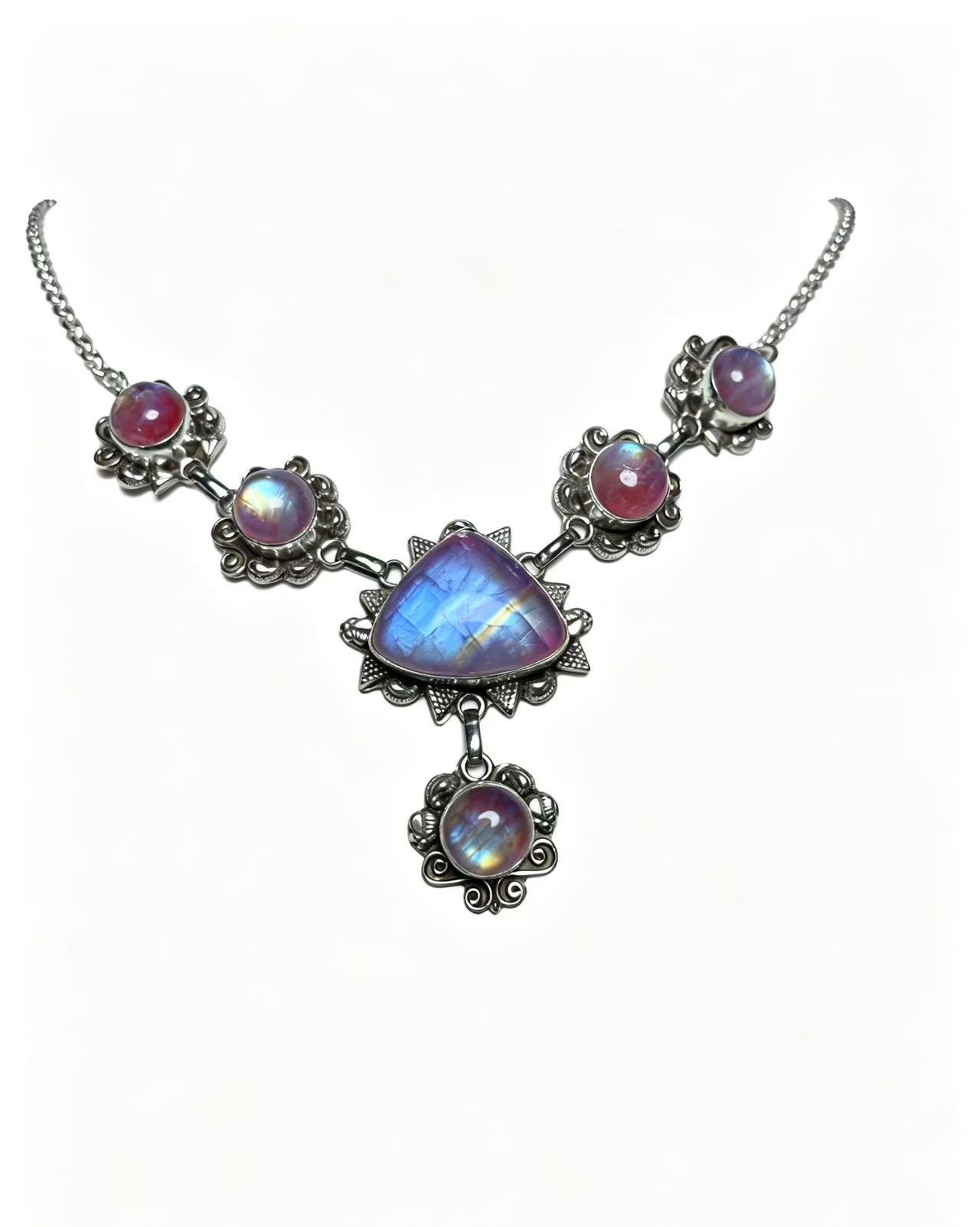 Vintage Pink Moonstone Necklace